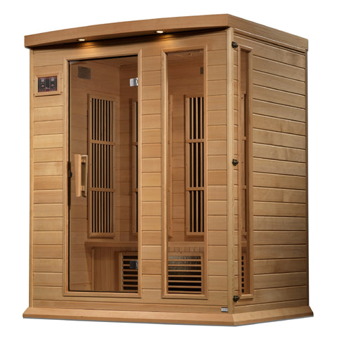 GoldenDesigns MX-K306-01-ZF Hemlock Maxxus 3 Person Near Zero EMF FAR Infrared Sauna (New)