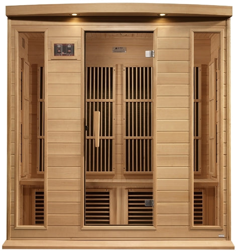 GoldenDesigns MX-K406-01-ZF Hemlock Maxxus 4 Person Near Zero EMF FAR Infrared Sauna (New)