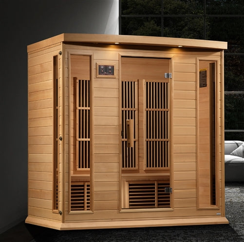 GoldenDesigns MX-K406-01-ZF Hemlock Maxxus 4 Person Near Zero EMF FAR Infrared Sauna (New)