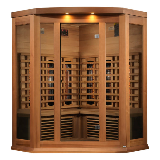 GoldenDesigns MX-M356-01-FS CED Maxxus 3-Person Corner Full Spectrum Near Zero EMF FAR Infrared Sauna (New)
