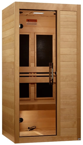 GoldenDesigns S-Line MX-S106-01-ULEMF-Elite Maxxus Ultra Low EMF FAR Infrared Sauna Canadian Hemlock | Image