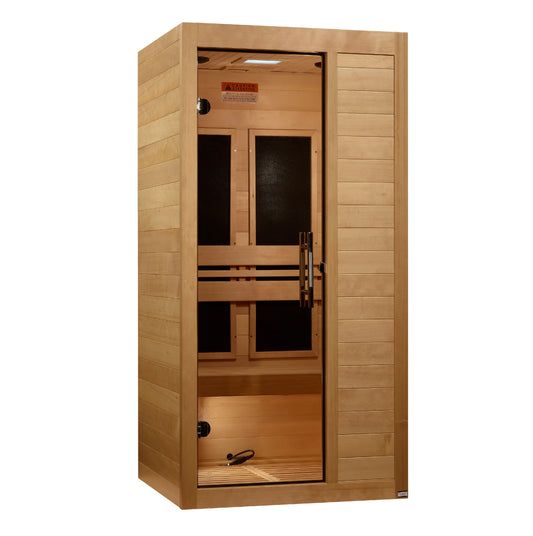 GoldenDesigns S-Line MX-S106-01-ULEMF-Elite Maxxus Ultra Low EMF FAR Infrared Sauna Canadian Hemlock (New)