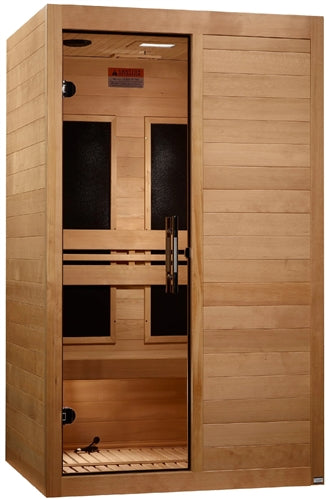 GoldenDesigns S-Line MX-S206-01 Maxxus Low EMF FAR Infrared Sauna Canadian Hemlock | Image