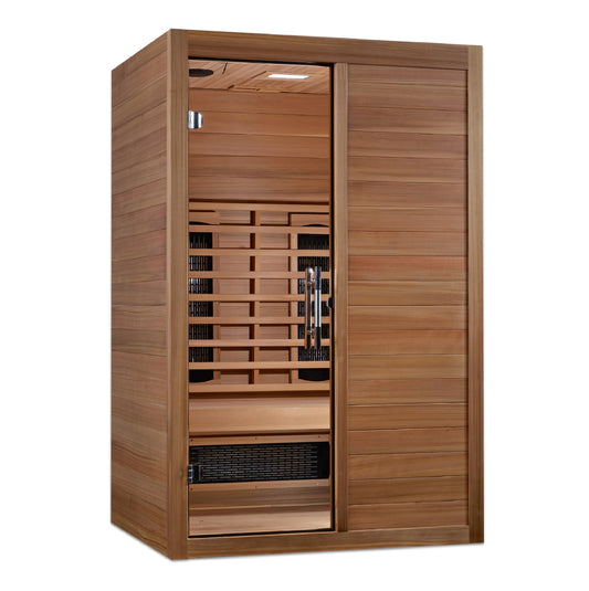 GoldenDesigns S-Line MX-S206-01-FS-PC Maxxus Full Spectrum Infrared Sauna - Pacific Cedar (New)