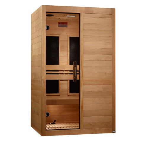GoldenDesigns S-Line MX-S206-01-ULEMF-Elite Maxxus Ultra Low EMF FAR Infrared Sauna Canadian Hemlock (New)