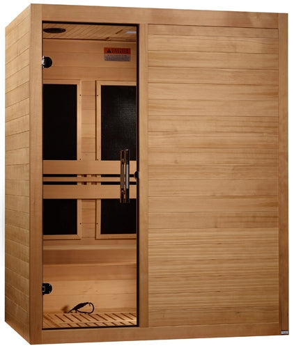 GoldenDesigns S-Line MX-S306-01 Maxxus Low EMF FAR Infrared Sauna Canadian Hemlock | Image