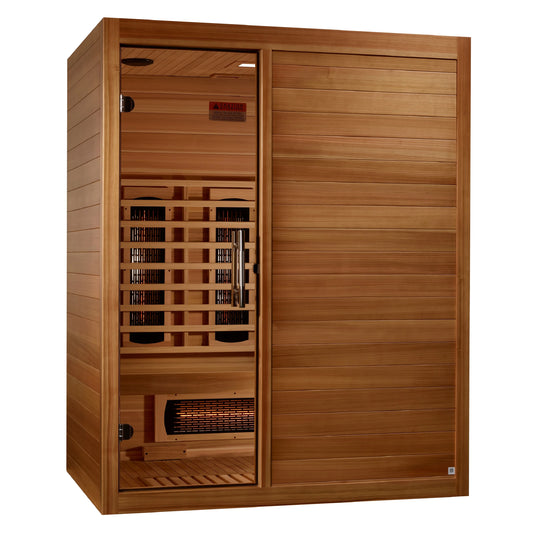 GoldenDesigns S-Line MX-S306-01-FS-PC Maxxus Full Spectrum Infrared Sauna - Pacific Cedar (New)
