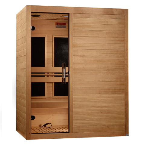 GoldenDesigns S-Line MX-S306-01 Maxxus Low EMF FAR Infrared Sauna Canadian Hemlock (New)