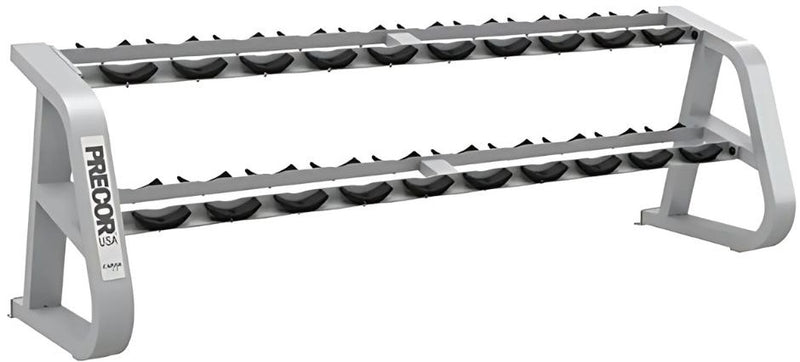 Precor Icarian 2 Tier Saddle Dumbbell Rack, 10 Pairs (Remanufactured)