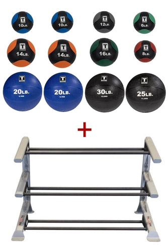 Body-Solid Tools BSTMB Medicine Ball Set (6-30) w/Rack Image