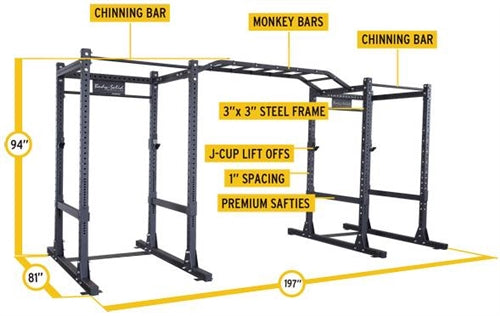 Body-Solid SPR1000DBBack Extended Double Power Rack Package (New)