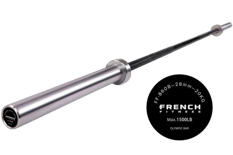 French Fitness 7' (86") Chrome 45 Lb Olympic Bar (New)