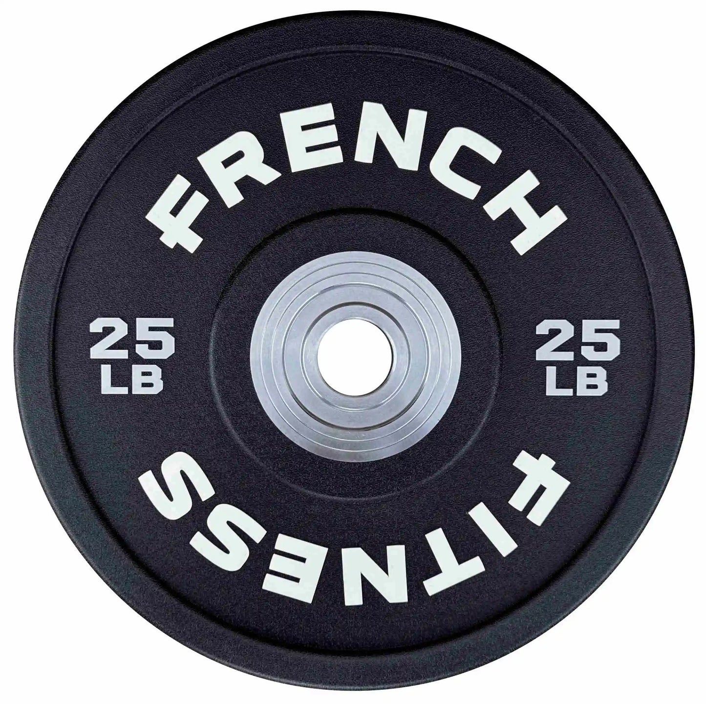 French Fitness Competition Urethane Bumper Plate 25 lb Black (New)