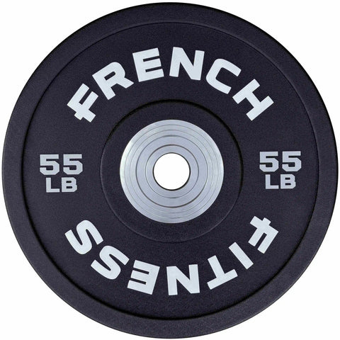French Fitness Competition Urethane Bumper Plate 55 lb Black (New)
