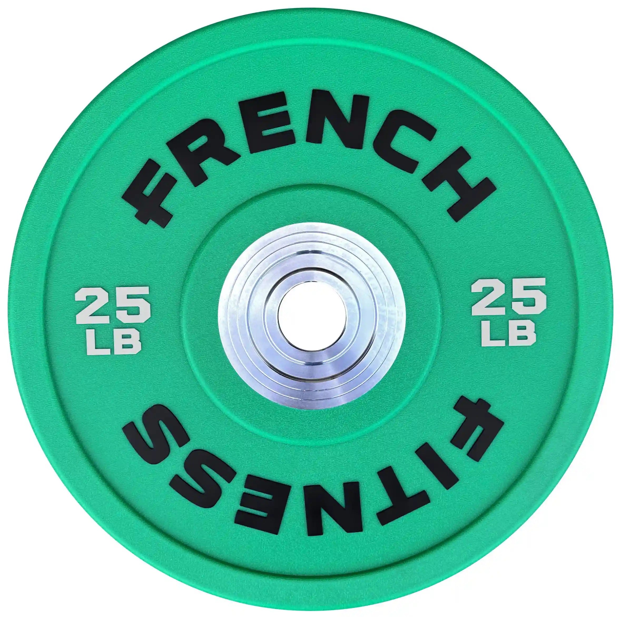 French Fitness Competition Urethane Bumper Plate 25 lb Colored (Green) (New)