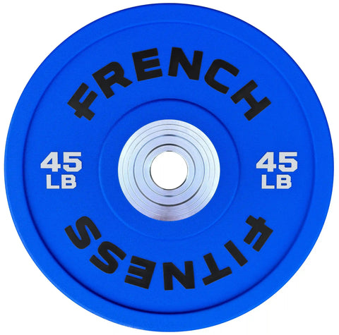 French Fitness Competition Urethane Bumper Plate 45 lb Colored (Blue) (New)