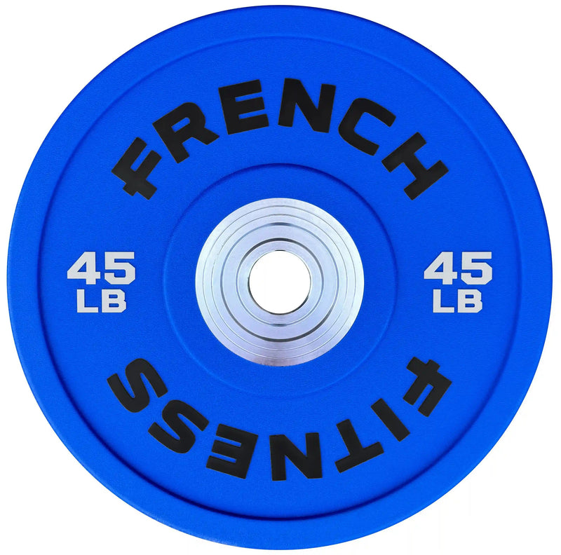 French Fitness Competition Urethane Bumper Plate 45 lb Colored (Blue) (New)