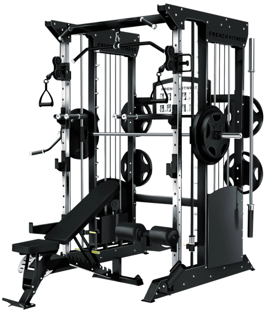French Fitness FSR70 Dual Cable Smith & Half Rack System (New)