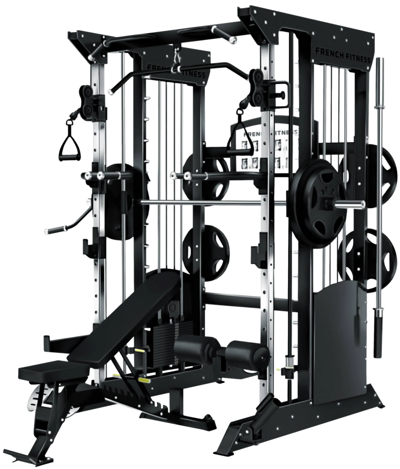 French Fitness FSR70 Dual Cable Smith & Half Rack System (New)