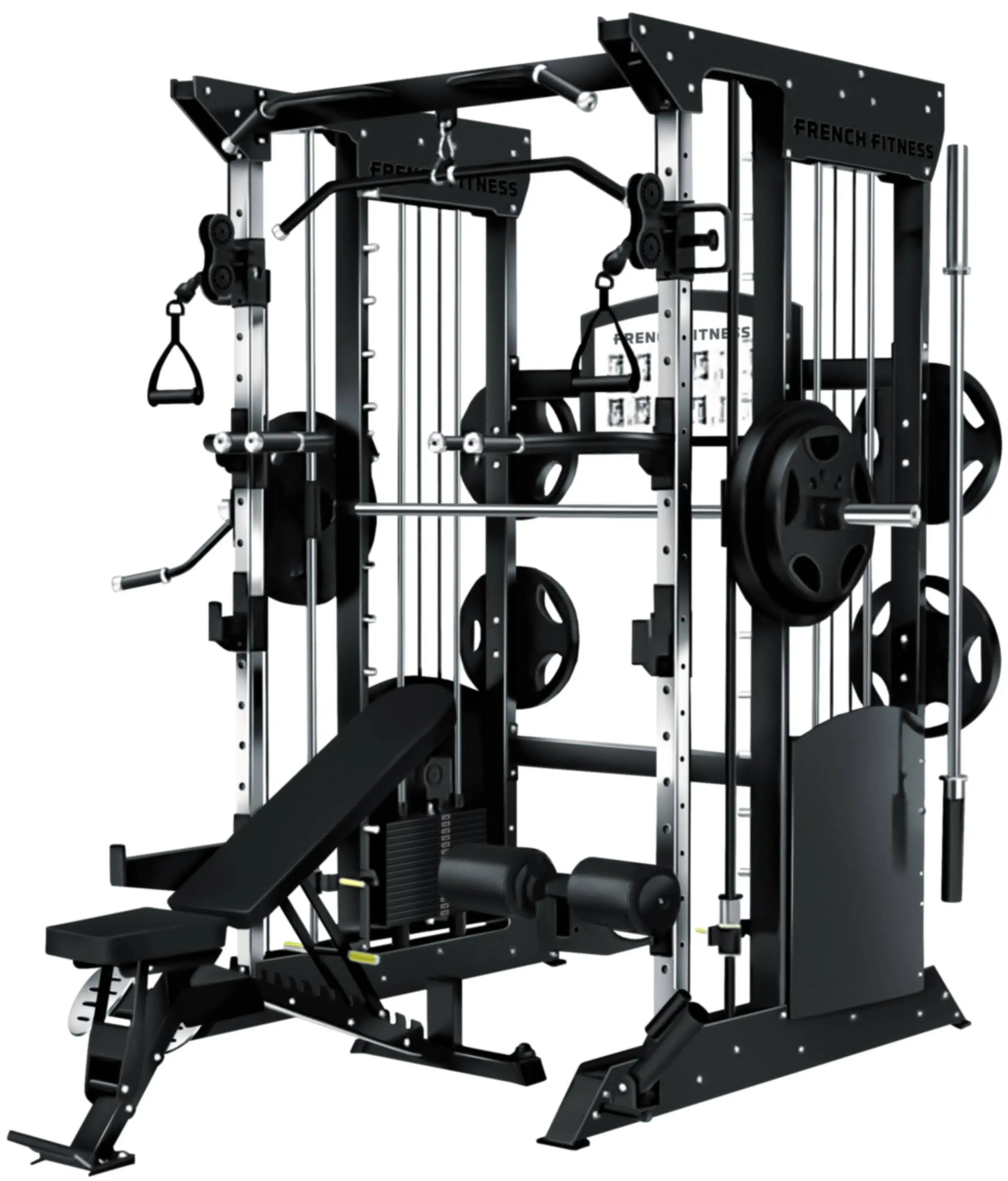 French Fitness FSR70 Dual Cable Smith & Half Rack System (New)