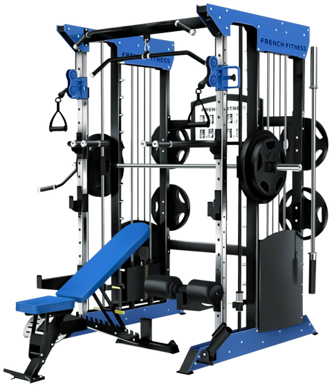 French Fitness FSR70 Dual Cable Smith & Half Rack System (New)