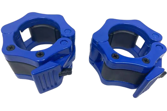 French Fitness Blue ABS Olympic Jaw Lock Collars / Clamps (Pair) (New)