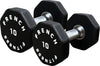 French Fitness Urethane 8 Sided Hex Dumbbell Set, 5-100 lbs (New)
