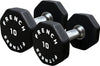 French Fitness Urethane 8 Sided Hex Dumbbell Set, 5-75 lbs (New)