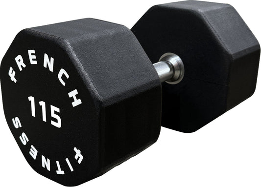 French Fitness Urethane 8 Sided Hex Dumbbell 115 lbs - Single (New)