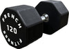 French Fitness Urethane 8 Sided Hex Dumbbell 120 lbs - Single (New)