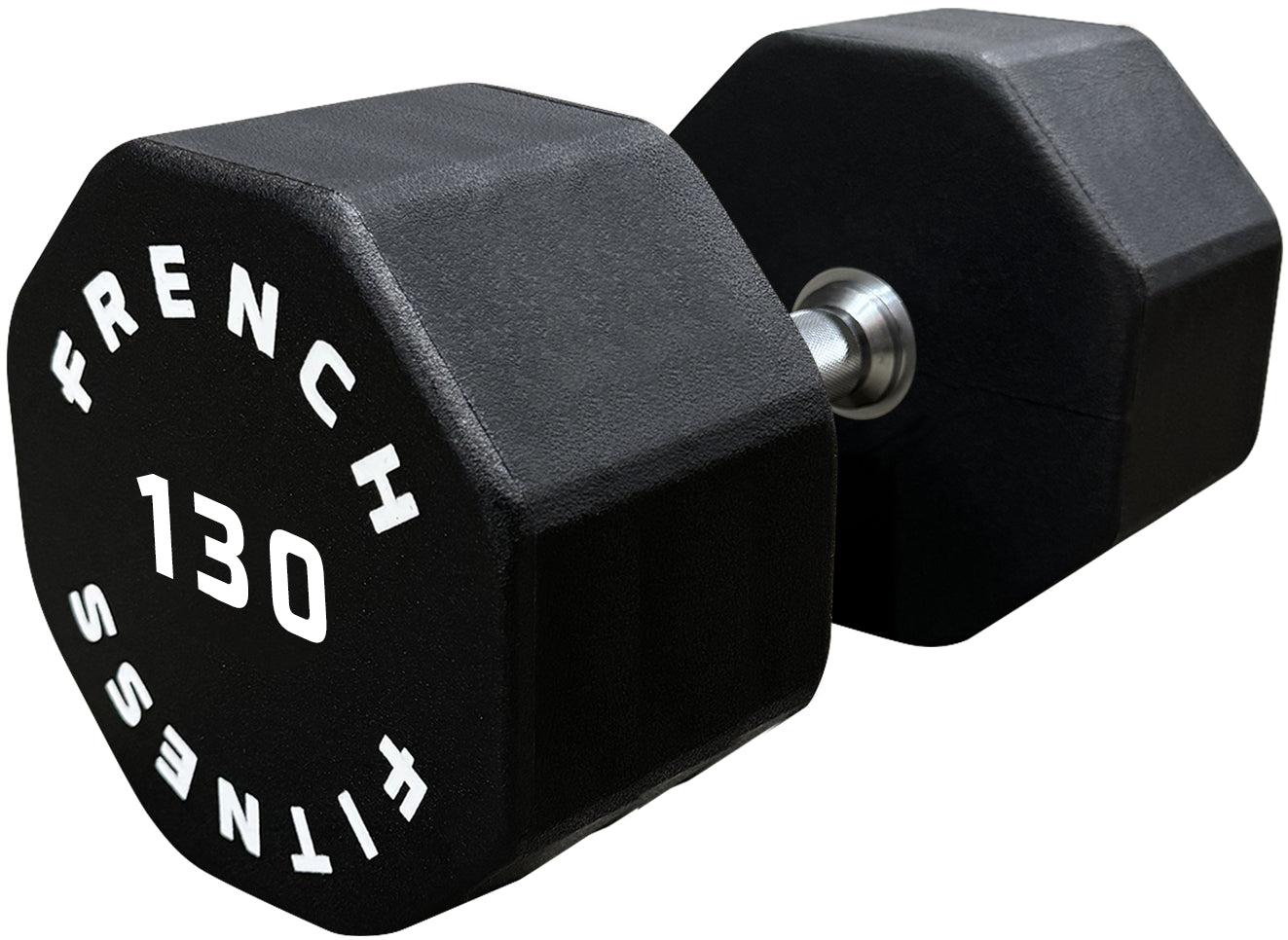 French Fitness Urethane 8 Sided Hex Dumbbell 130 lbs - Single (New)