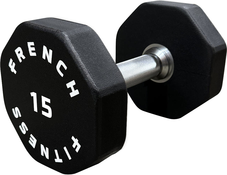 French Fitness Urethane 8 Sided Hex Dumbbell 15 lbs - Single (New)