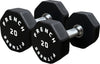 French Fitness Urethane 8 Sided Hex Dumbbell Set, 5-100 lbs (New)