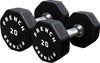 French Fitness Urethane 8 Sided Hex Dumbbell Set, 5-50 lbs (New)
