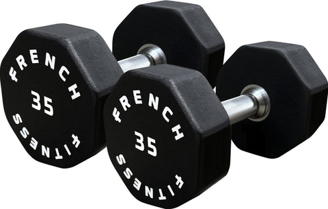 French Fitness Urethane 8 Sided Hex Dumbbell Set, 5-75 lbs (New)