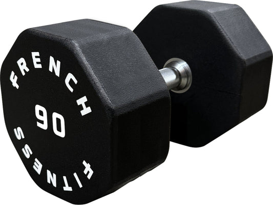 French Fitness Urethane 8 Sided Hex Dumbbell 90 lbs - Single (New)