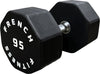 French Fitness Urethane 8 Sided Hex Dumbbell 95 lbs - Single (New)