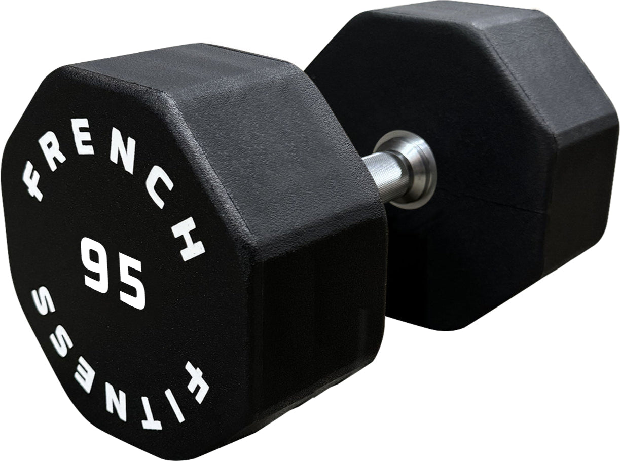 French Fitness Urethane 8 Sided Hex Dumbbell 95 lbs - Single (New)