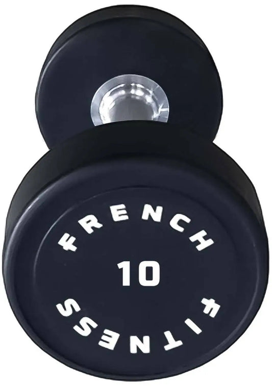 French Fitness Urethane Round Pro Style Dumbbell 10 lbs - Single (New)