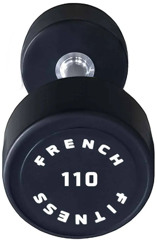 French Fitness Urethane Round Pro Style Dumbbell 110 lbs - Single (New)