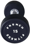 French Fitness Urethane Round Pro Style Dumbbell 15 lbs - Single (New)
