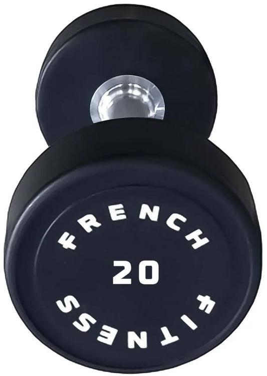 French Fitness Urethane Round Pro Style Dumbbell 20 lbs - Single (New)