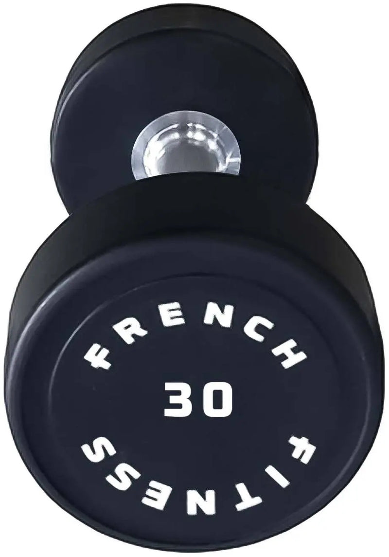 French Fitness Urethane Round Pro Style Dumbbell 30 lbs - Single (New)
