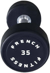 French Fitness Urethane Round Pro Style Dumbbell 35 lbs - Single (New)