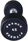 French Fitness Urethane Round Pro Style Dumbbell 45 lbs - Single (New)