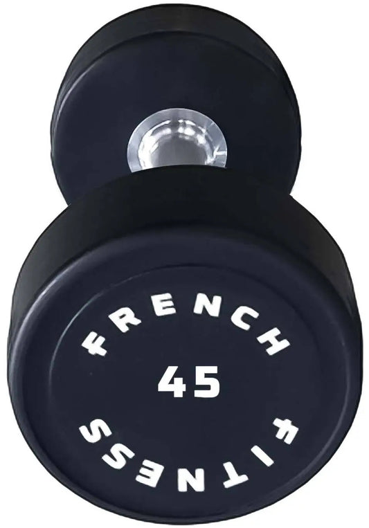 French Fitness Urethane Round Pro Style Dumbbell 45 lbs - Single (New)