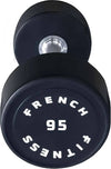 French Fitness Urethane Round Pro Style Dumbbell 95 lbs - Single (New)