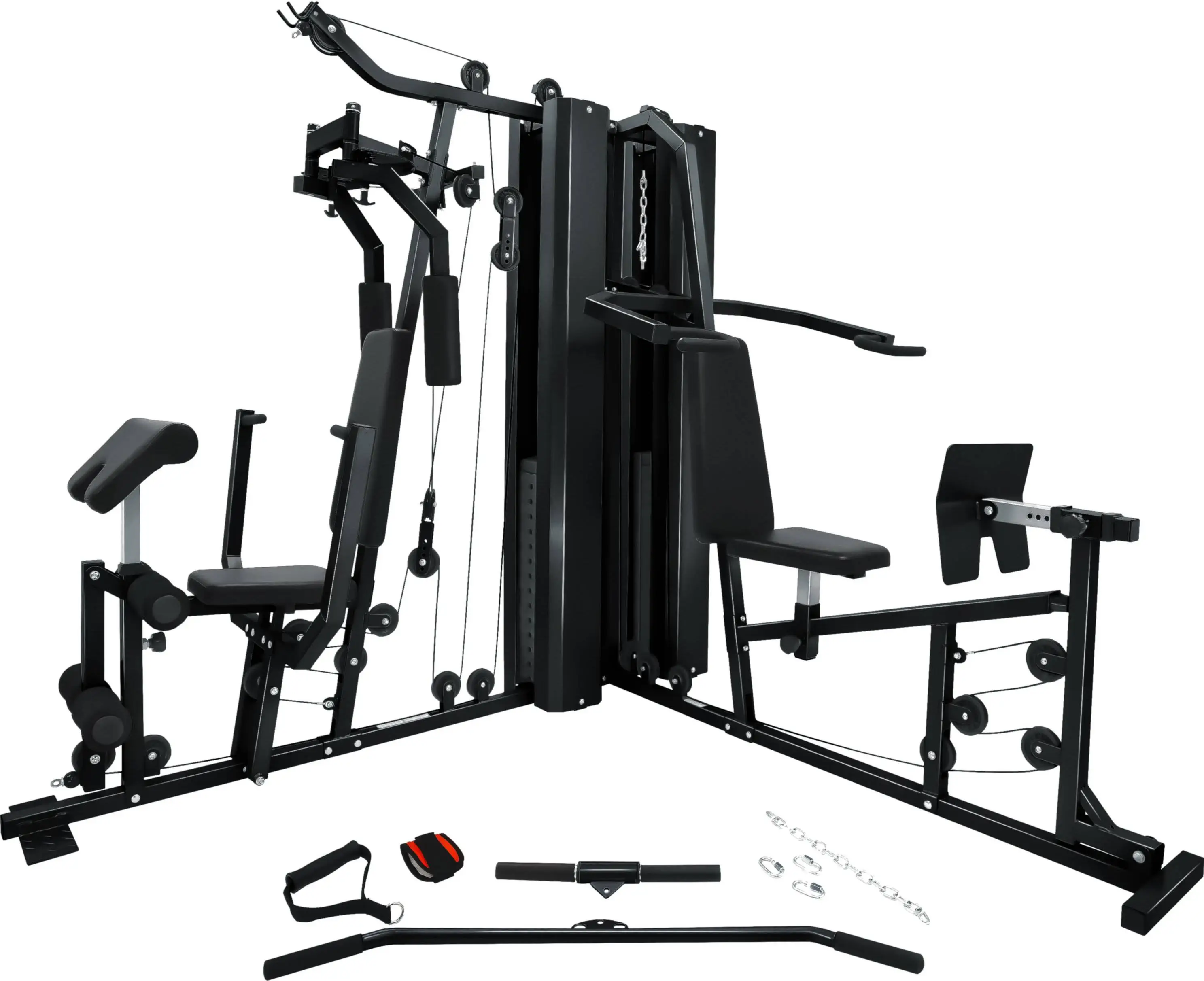 French Fitness X2 Corner Home Gym System - Black (New)