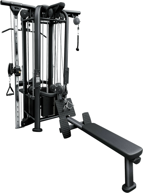 French Fitness FFB Black 4 Stack Multi Jungle Gym (New)