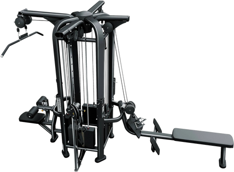 French Fitness FFB Black 4 Stack Multi Jungle Gym (New)
